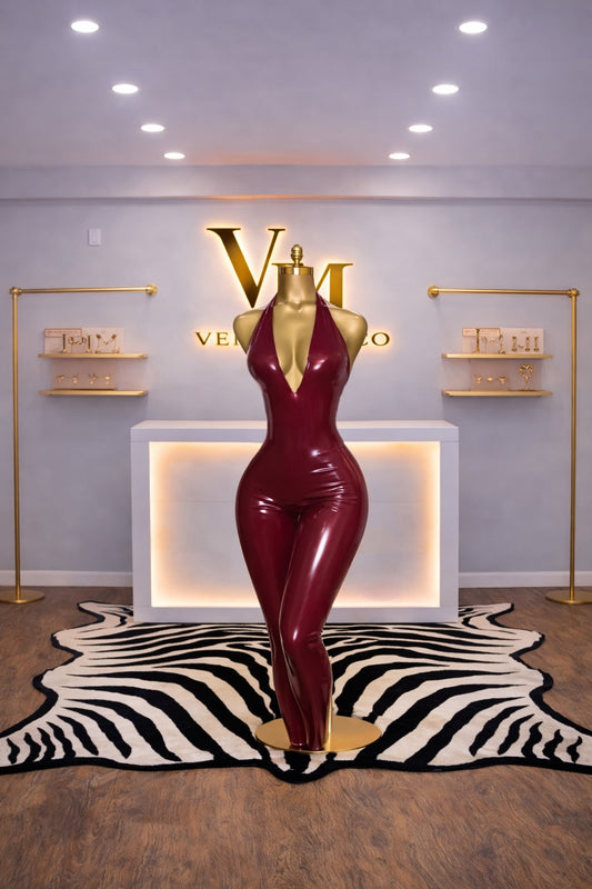 Burgundy Obsession Vinyl Jumpsuit