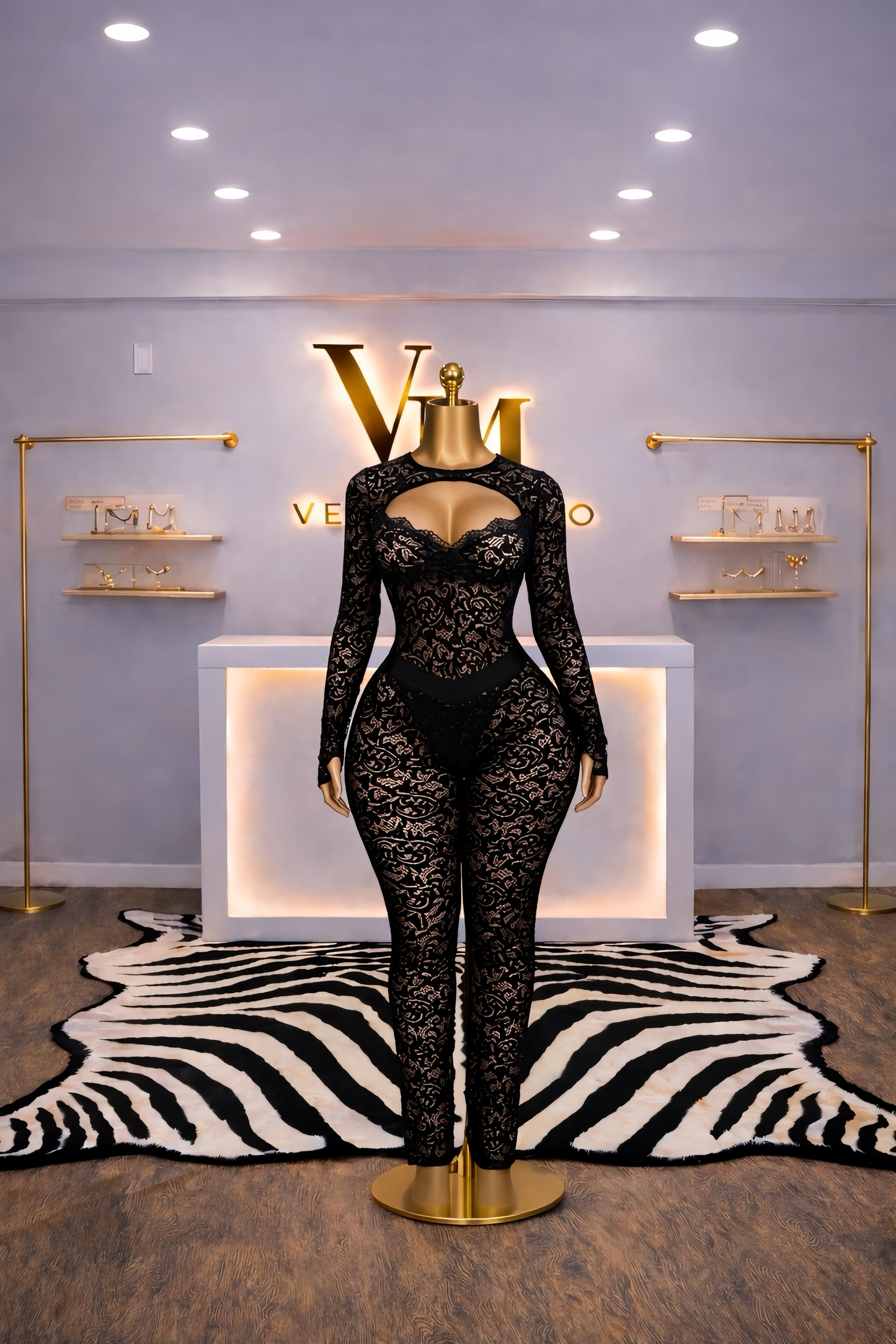 Midnight Temptation Lace Jumpsuit