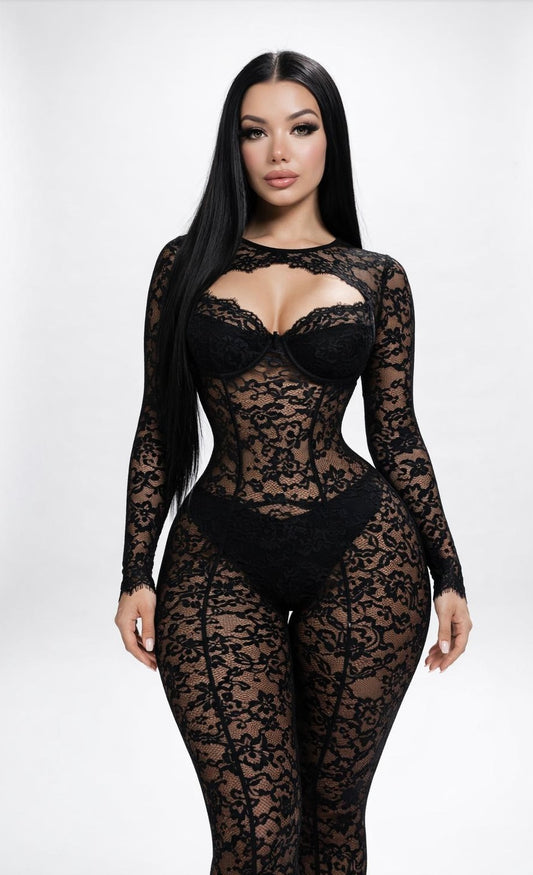 Midnight Temptation Lace Jumpsuit
