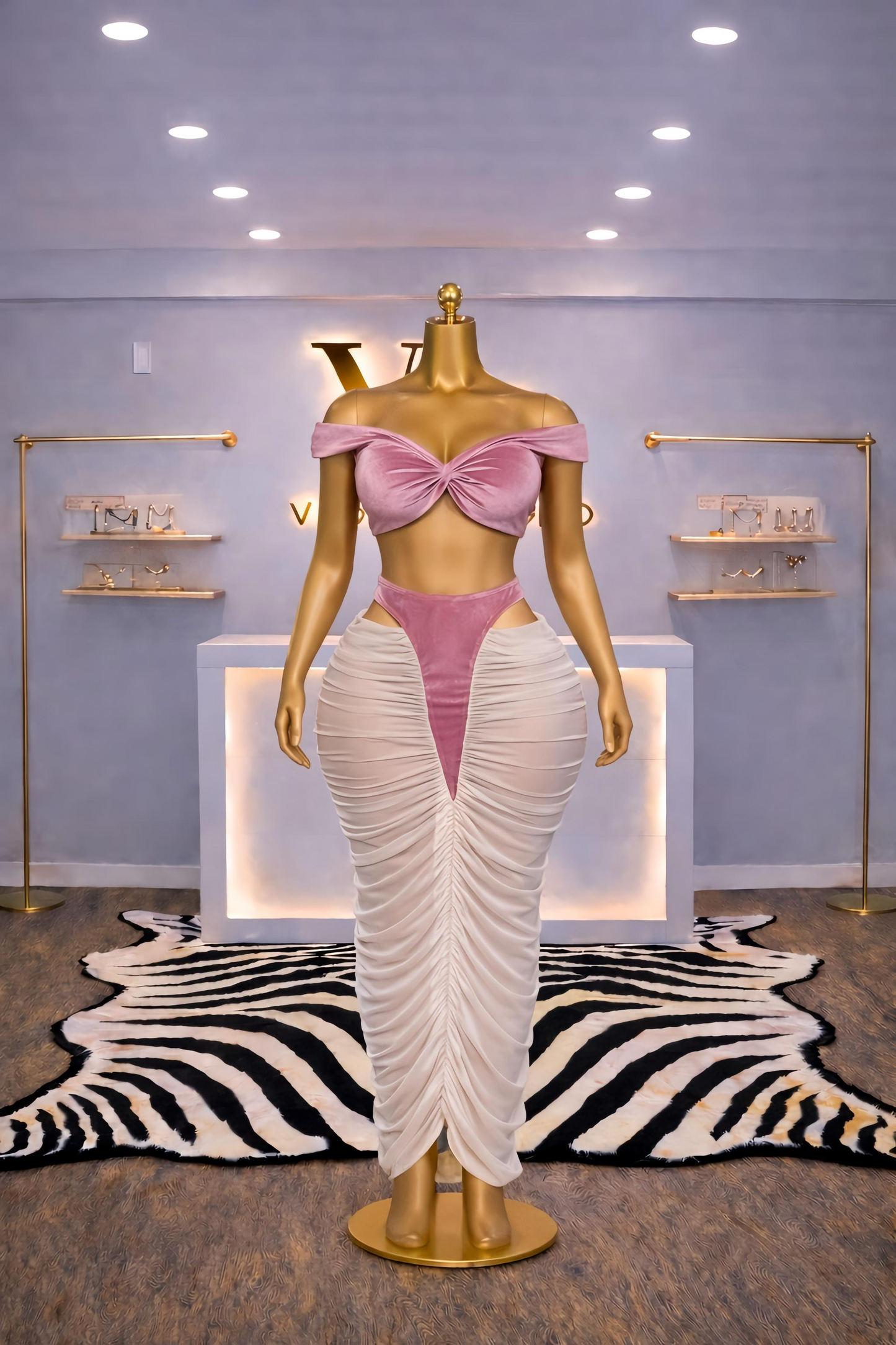 Rose Veil Velvet Two-Piece Set