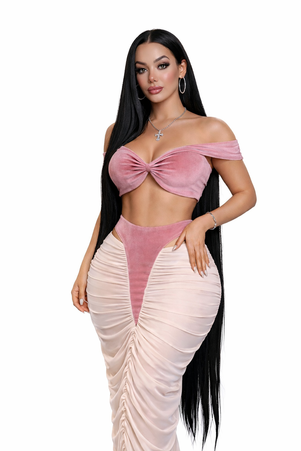Rose Veil Velvet Two-Piece Set